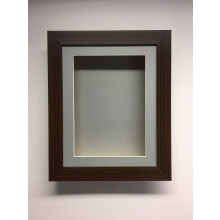 (Mahogany, 6" x 4") Handmade 3D Shadow Box Frame: 2" Deep Memory Box with Grey Mount