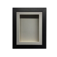 (Black, 14" x 10") Handmade 3D Shadow Box Frame: 2" Deep Memory Box with Grey Mount