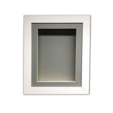 (White, 20" x 16") Handmade 3D Shadow Box Frame: 2" Deep Memory Box with Grey Mount