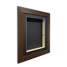 (Mahogany, 15" x 15") Handmade 3D Shadow Box Frame: Memory Box Display (50mm Deep)