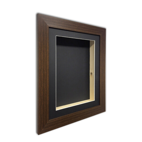 (Mahogany, 15" x 15") Handmade 3D Shadow Box Frame: Memory Box Display (50mm Deep)