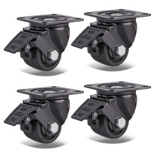 Heavy Duty Swivel Caster Wheels 75mm with Brake Lock, Universal Fit for Furniture, Workbench, 4 Pcs