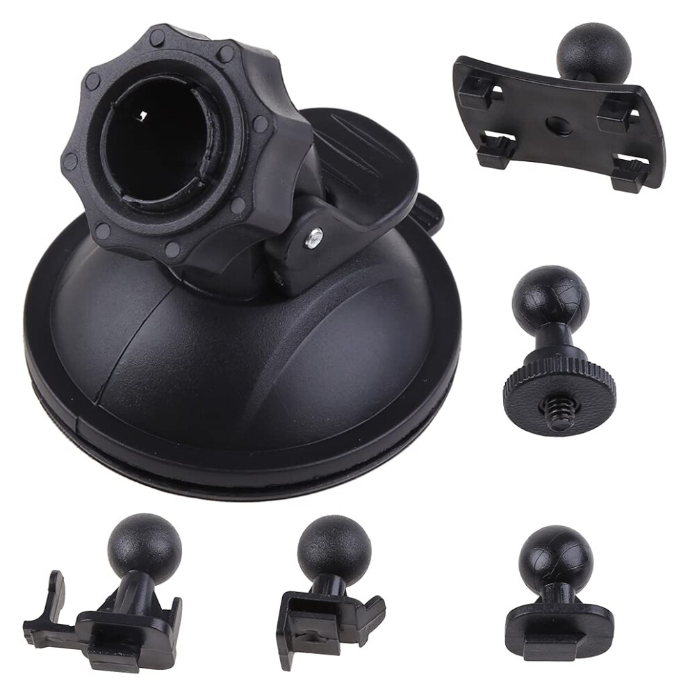 Car Dash Cam Mount 360 Adjustable Rotation Secure Suction Holder For Dashboard And Windshield With 5 Adapters 9073542156529