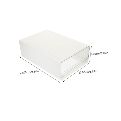 Stackable Drawer Organizer HIPS Plastic Desktop Storage Drawers for Makeup Jewelry Office Vanity White 1