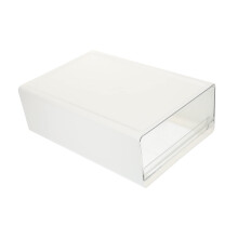 Stackable Drawer Organizer HIPS Plastic Desktop Storage Drawers for Makeup Jewelry Office Vanity White