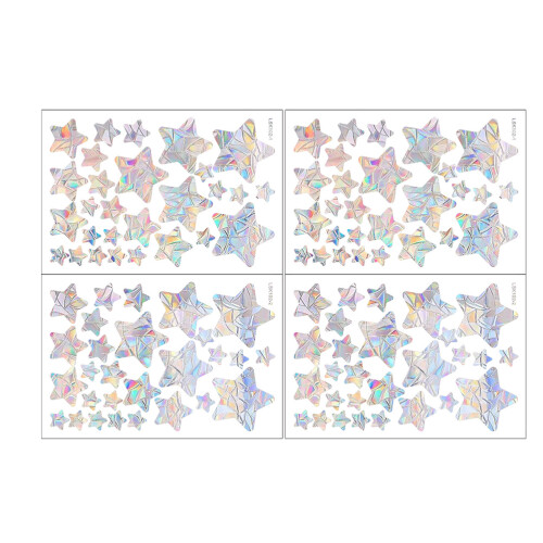 2Sets PVC Prism Window Cling Star Stickers Removable Decorative Decals
