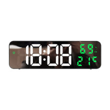 Digital Wall Clock Temperature and Humidity Display Night Mode Table Alarm Clock 12/24H Electronic LED Clock