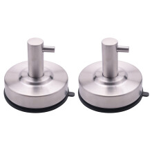2X Waterproof Strong Vacuum Suction Cup Hanger Stainless Steel Wall Hook Bathroom Silver