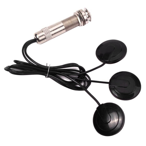 2X Microphone Guitare Microphone Piezo Contact Microphone 3 Micros Transducteur Système de Prise (Noir) 2