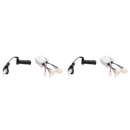 2X 24V 500W  Electric Bike Motor Brushed Controller Box with Brush Controller Long  Turn Handlebar