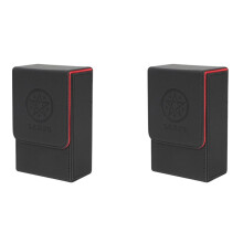 2X Black Red Pattern Tarot Card Storage Box PU Leather Game Poker Deck Card Frame