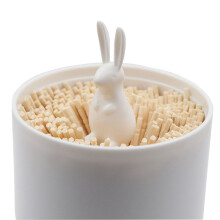 2X Cotton Swab Holder, Small Q-Tips Toothpicks Storage Organizer (Rabbit)
