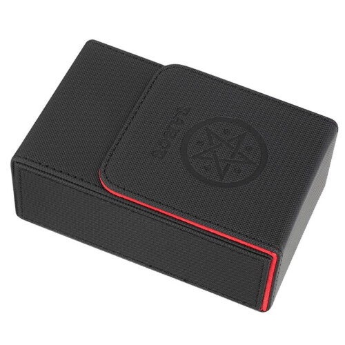 2X Black Red Pattern Tarot Card Storage Box PU Leather Game Poker Deck Card Frame 1