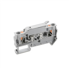 5Pcs DIN Rail Terminal Block 1A Gray Push In Spring Fuse Connector Tool‑ Wiring Compact Mount
