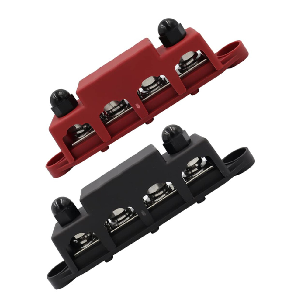 2Pcs Bus Bar Battery Terminal Block 250A Copper Power Distribution Block With Cover For Rv Marine Car 9771547009498
