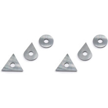 6pcs Carbide Paint Scraper Blades Round, Triangular and Drop Shaped Blades for Removing Paint, Glue,Grout