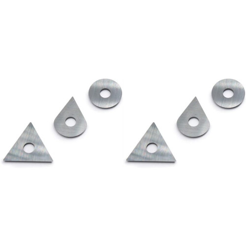 6pcs Carbide Paint Scraper Blades Round, Triangular and Drop Shaped Blades for Removing Paint, Glue,Grout
