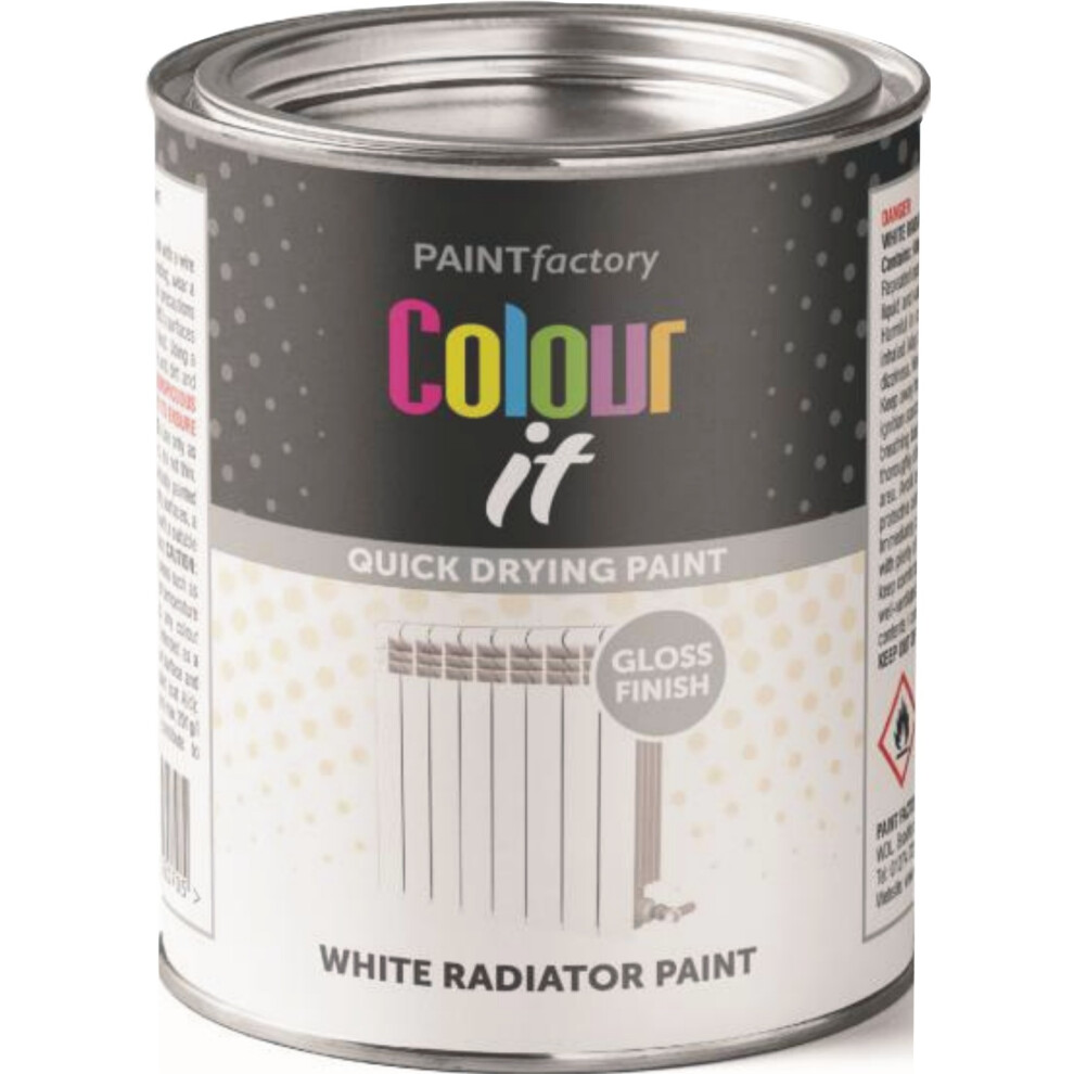 300Ml Brilliant White Radiator Tin Paint Heat Resistant Quick Dry 5061097230829
