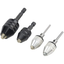 4PCS Drill Chuck Quick Change Adapter 3-Jaw Drill Chuck Screwdriver Adapter Electric Drill Conversion Chuck Set