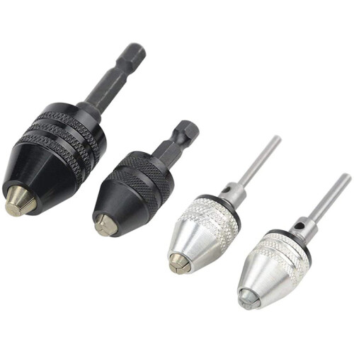 4PCS Drill Chuck Quick Change Adapter  3-Jaw Drill Chuck Screwdriver Adapter Electric Drill Conversion Chuck Set