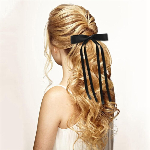 10 Fiocchi per Capelli da Donna, Fermagli per Capelli con Fiocco un Coda Lunga, Accessori per Mollette per Capelli 1