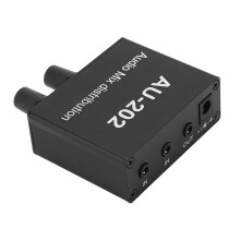 Audio Mixer 2 In 2 Out Stereo Splitter 3.5mm Plug And Play Aluminum Alloy Dual Input Mixing for AV Receiver