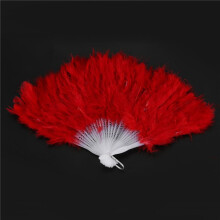 2X Donna Ventaglio Della Piuma 1920 BURLESQUE Costume ACCESSORIO - Rosso