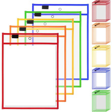 25 Pack Assorted Job Ticket Holders, 9.8" Wide X 14" Tall - Clear Plastic Shop Ticket Holders - Water-Resistant