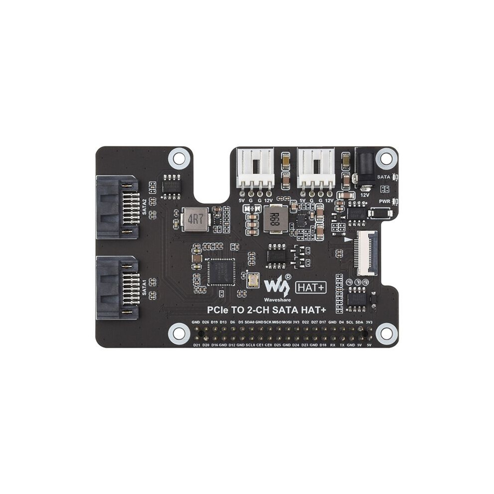 Waveshare For Raspberry Pi 5 Pcie To Expansion Board With Eeprom Hat+ Pcie To 2-Ch Hat+ For Raspberry Pi 5 6031055210063