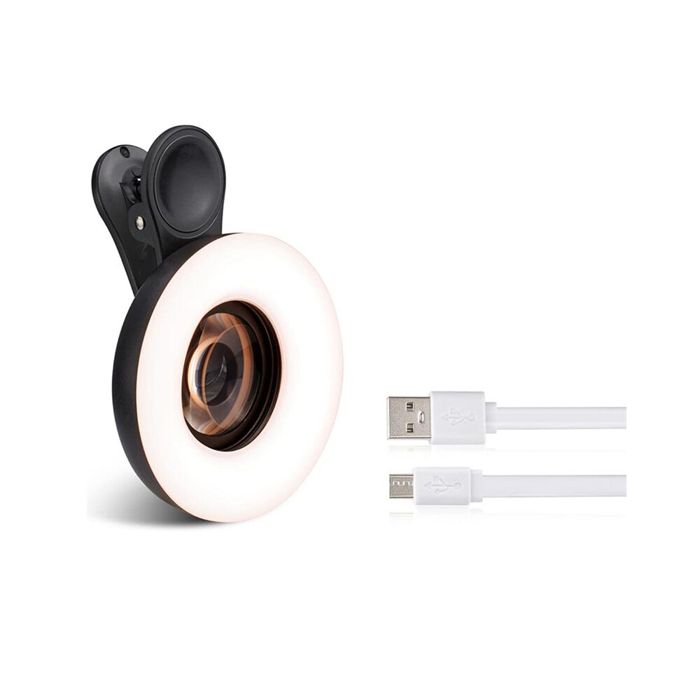Macro Lens With Clip Ring Portable Rechargeable Dimming For Smartphone Photography Camera Video Recording Light 6032083564074