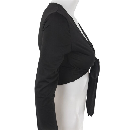 2X Damen Bauchtanz Langarm Umschlagtuch - Schwarz