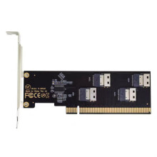 PCI-E 3.0 4.0 X16 to 4 Port SFF-8654 4i Expansion Adapter Card Motherboard PCIe Split Card to VROC Four-Port NVMe Disk