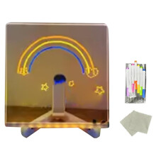 LED Note Board with Colors, 2025 Glowing LED Drawing Board for Kids, LED Not Board with Stand and 7 Color Markers M