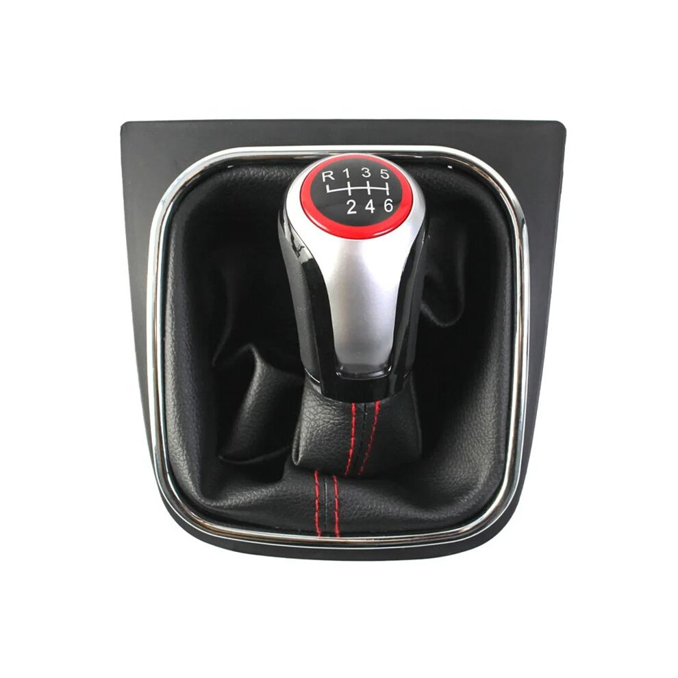 For 5 6 R32 Gtd Mk5 Mk6 6 Speed Gear Shift Knob With Leather Gaiter Boot Cover Collar 6033079490933