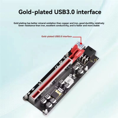 PCI-E Riser  Card Adapter PCIE X1 to X16 Extender PCI-Express Riser Cable USB 3.0 for Desktop Computer 1