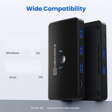 USB3.0--Adapter, USB 3.0-Switcher, 2 Eingänge, 4 Ausgänge, USB-, KVM-Switcher, Drucker-Sharer für Computertastatur