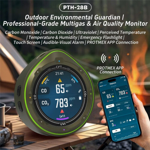Protmex Portable Multifunctional Carbon Monoxide Carbon Dioxide Detector Air Quality Meter Temperature Humidity Meter Screen 2