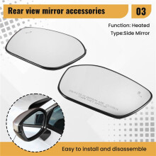 Car Heated Blind Spot Light Rearview Mirror Glass Lens Plastic Bracket for 11th 2022-2024