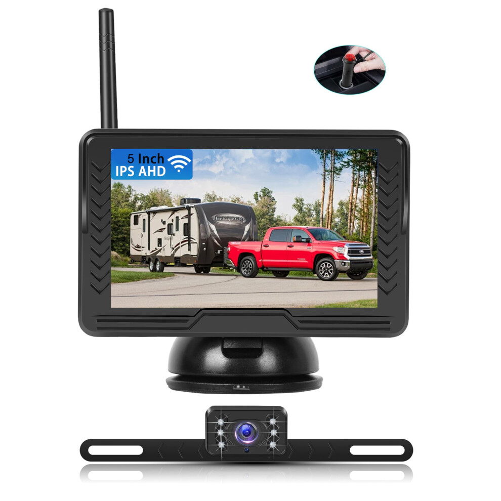 1080P Wireless Backup Camera System With 5 Inch Monitor, 6 Led Night Vision, Waterproof Rear View For Car Truck Rv Trailer 9073542157687