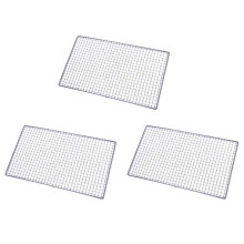 3X Piazze Quadrate nel Metallo Griglie per Barbecue Griglia 30Cm X 45Cm