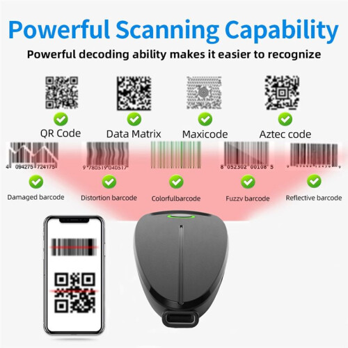 1D 2D QR Barcode-Scanner  2,4G Wireless  Handheld Portable Code Data Matrix Reader mit Speicherfunktion 2