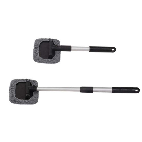 Microfiber Car Cleaning Brush with 180 Rotatable Head, Scratch Reusable Windshield Cleaning Tool 2
