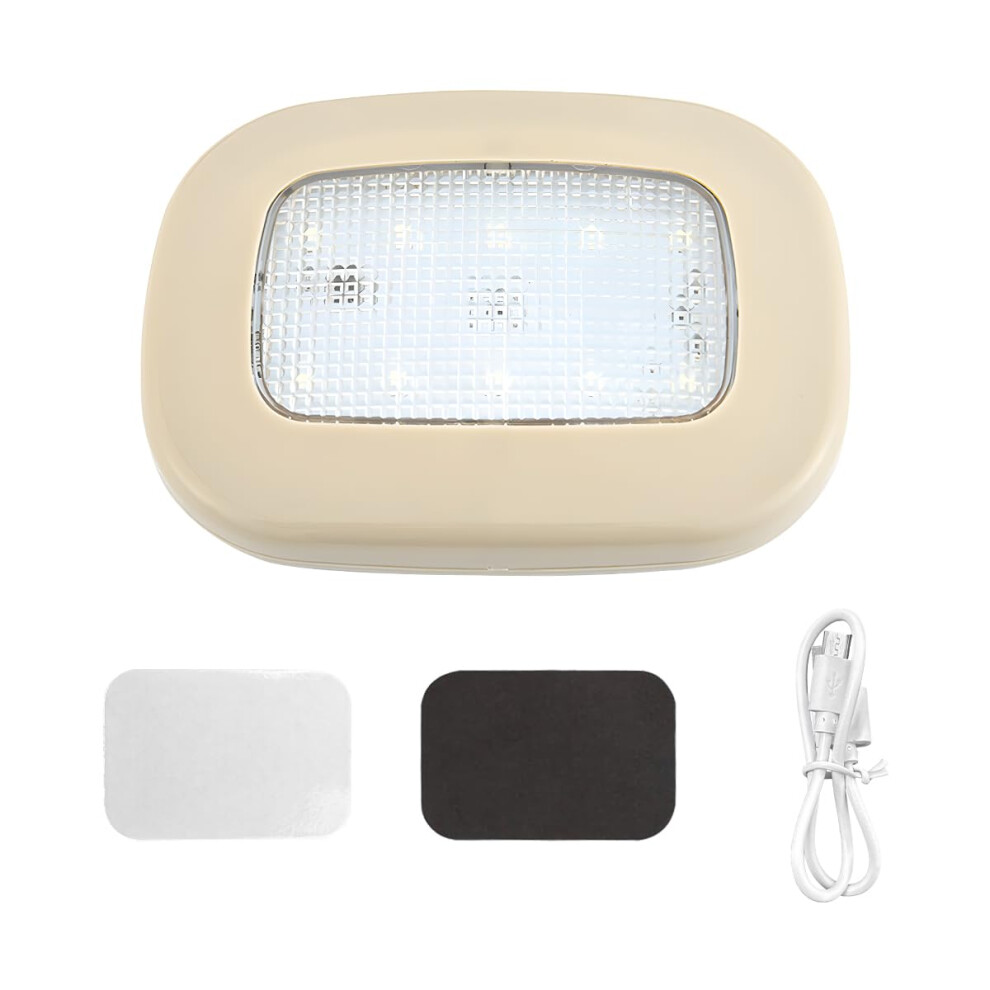 Car Interior Led Magnetic Dome Lamp Usb Rechargeable Touch Control Roof For Car Rv Truck (Beige) Light/Beige 9330225493365