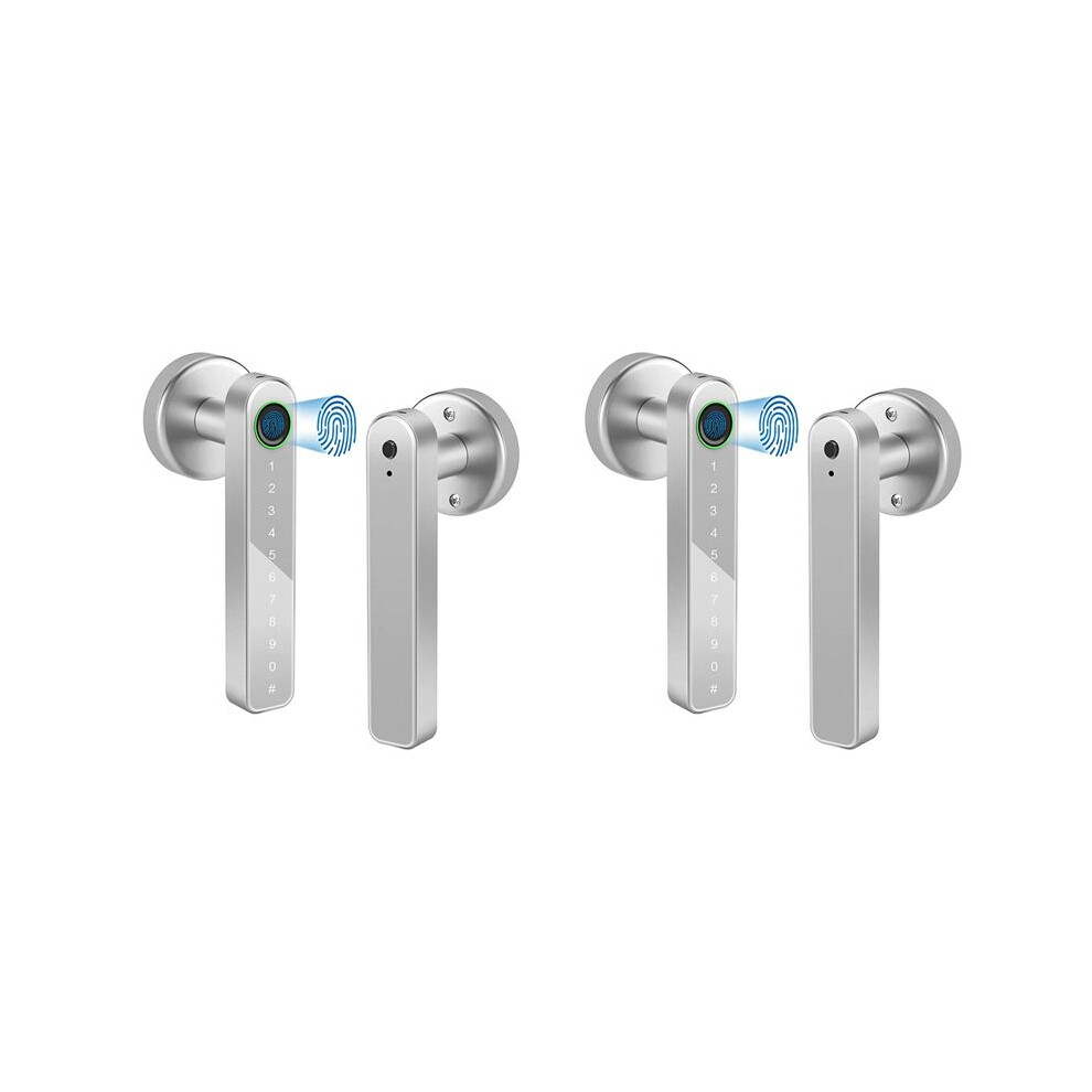 2X Door Lock Keyless Entry Door Lock Keypad Door Lock With Handle, Fingerprint Door Lock With Tuya App Wifi 4714204179511