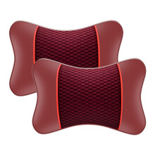 2PCS Car Neck Pillow for Audi A4 B9 20152024, Ergonomic Breathable PU Leather Headrest Cushion, Red
