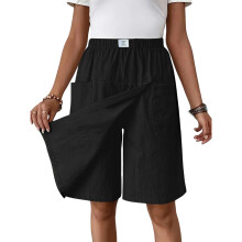 Ladies Fashion Skort With Functional Pockets-Black XL