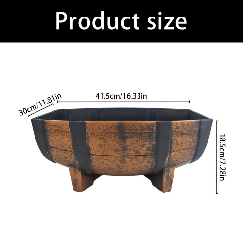 Stylish Imitation Wood Texture Flower Pot Container Crafted From 2