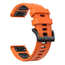 Silicone Quick Release Watch Band Strap Orange Black Adjustable Durable Style for Garmin Forerunner 935 945