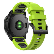 Silicone Watch Band for Garmin Approach S62 S60, Black Green Replacement Strap, Quick Release Durable Sports Wristband