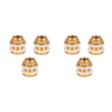 Solid Brass Bulkhead Fitting,6Sets 1/2in Female 3/4in Male Solid Brass Water Tank Connector Threaded with Silicone Rings